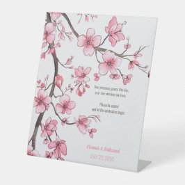 Wasserfarbe Rosa Kirschblossom Blumenzehen Sockelschild