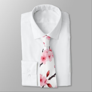 Wasserfarbe Rosa Kirsche Blossom Bläserner Krawatte