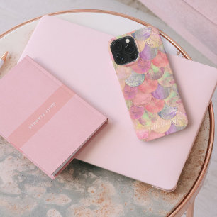 Wasserfarbe Rosa Meerjungfrau Skala iPhone Fall 13 Pro Max Hülle