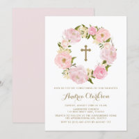 Wasserfarbe Rosa Pink Peony Wreath Christening