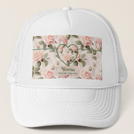Wasserfarbe Rosa Rose und botanische Farbe Truckerkappe