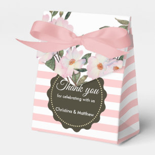 Wasserfarbe Rosa Rosen Grau Streifen Muster Geschenkschachtel
