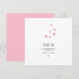 Wasserfarbe rosa rötliche Herzen einfach danke