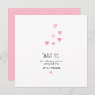 Wasserfarbe rosa rötliche Herzen einfach danke