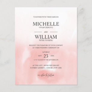 Wasserfarbe Rosa Schlichte elegante Hochzeit