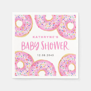Wasserfarbe Rosa Sprinkle Donuts Kinderdusche Serviette