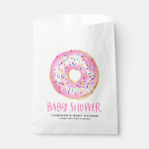 Wasserfarbe Rosa Sprinkle Glazed Donut Babydusche Geschenktütchen