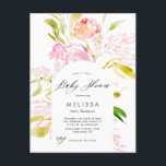 Wasserfarbe Rose Bouquet Kinderdusche Einladung Postkarte<br><div class="desc">Rose in Rosa und Creme unterstreichen diese Kollektion. Vollständige Hochzeitssuite erhältlich unter https://www.zazzle.com/collections/boho_watercolor_blooms-119684716733349178</div>