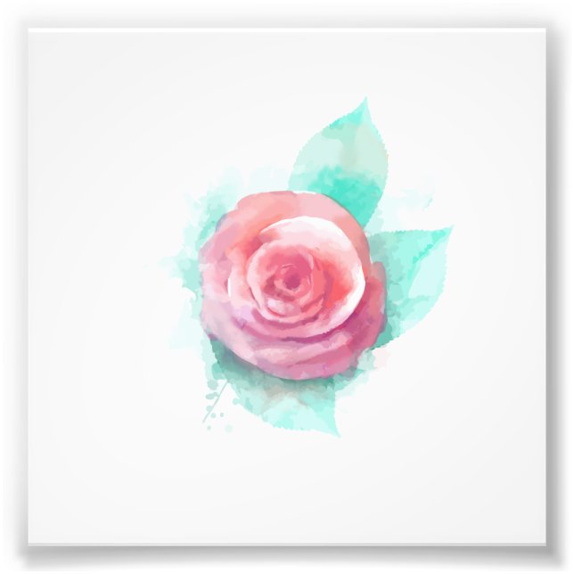 Wasserfarbe_Rose Fotodruck (Vorne)