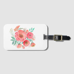 Wasserfarbe, Rose. Gepäckanhänger