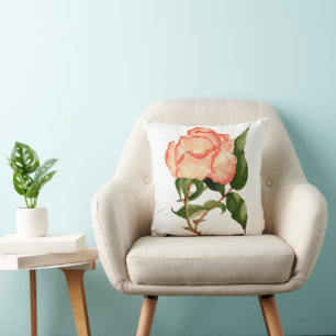 Wasserfarbe Rose pfirsichfarbenSitzkissen Kissen
