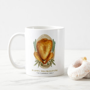 Wasserfarbe Röstlich Türkei Abendessen Erntedank Kaffeetasse