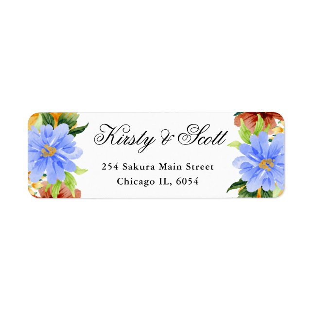 Wasserfarbe Rot Gelbe Blüten Adresse (Vorne)