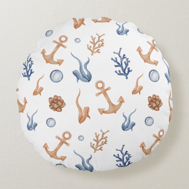 Wasserfarbe Rundes Kissen (Vorderseite)