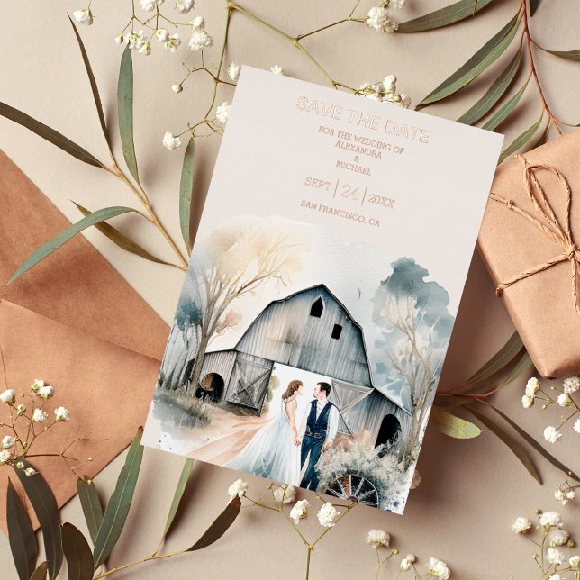 Wasserfarbe Rustikale Brauerei Folieneinladung (Von Creator hochgeladen)