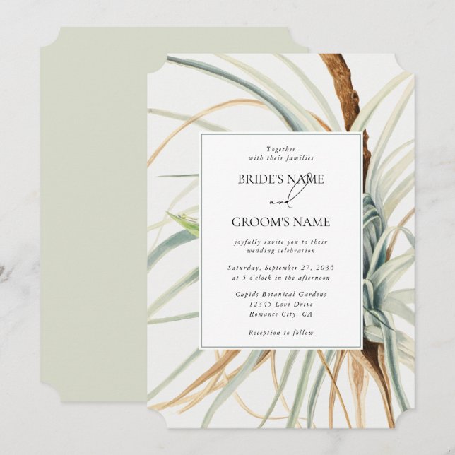 Wasserfarbe Rustikale, neutrale Boho Botanische Ho Einladung (Vorne/Hinten)