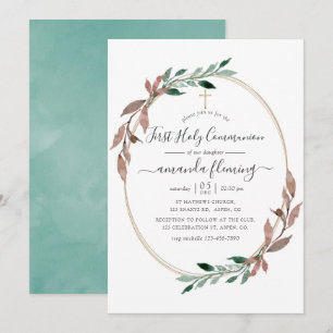 Wasserfarbe Rustikale Vegetation Winter Heilige Ko Einladung