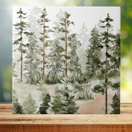 Wasserfarbe Rustikaler Grünwald Fliese