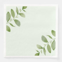 Wasserfarbe Rustikales Blatt Papier Napkin