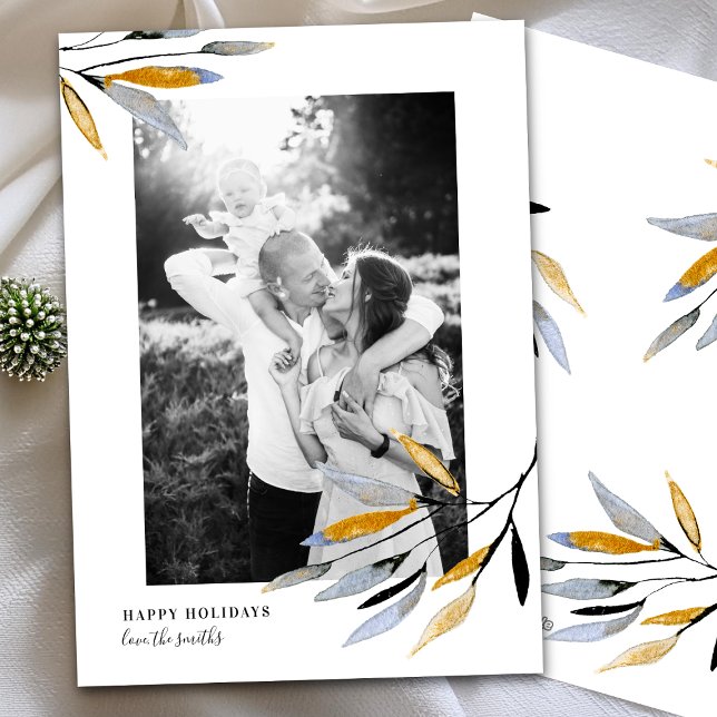 Wasserfarbe Rustikales Foto Feiertagskarte (Von Creator hochgeladen)