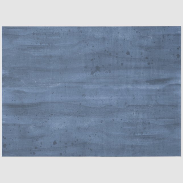 Wasserfarbe Rustikales Holz Navy Blue Decoupage Seidenpapier (Vorderseite)