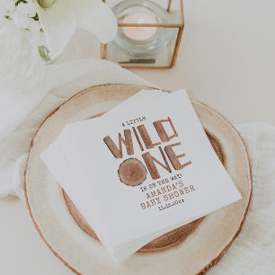 Wasserfarbe Rustikales Holz Wild One Baby Dusche Serviette