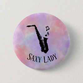 Wasserfarbe Sachsen Lady Cool Funny Music Saxophon Button
