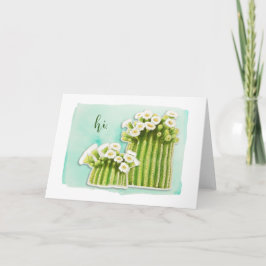 Wasserfarbe Saguaro Kaktus mit weißen Blume