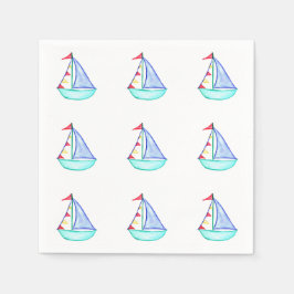 Wasserfarbe Sailboat Napkins Serviette