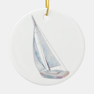 Wasserfarbe Sailboat Ornament