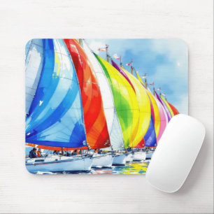 Wasserfarbe Sailboat Rennen Mousepad