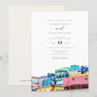 Wasserfarbe San Juan Puerto Rico Gebäude Hochzeit