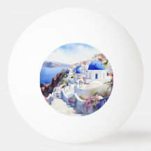 Wasserfarbe Santorini Oia