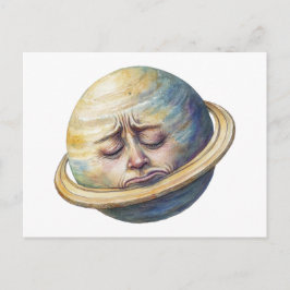 Wasserfarbe Saturn Himmelsbild Postkarte