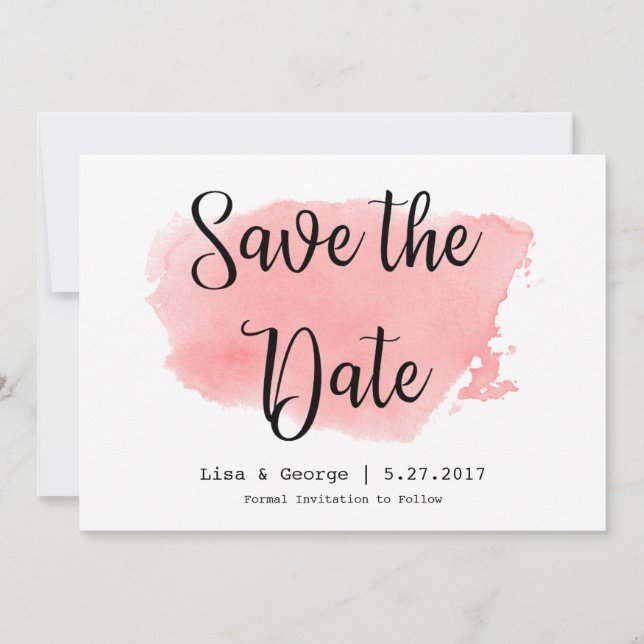 Wasserfarbe Save the Date mit benutzerdefiniertem  (Vorderseite)