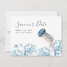 Wasserfarbe Save the Date unter Meer