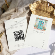 Wasserfarbe Sayulita Mexiko | QR Code Wedding RSVP