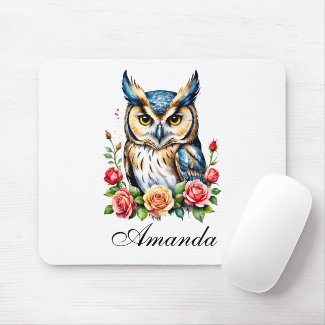 Wasserfarbe Schale mit Blume Girl Mousepad (Mit Mouse)