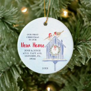 Wasserfarbe Schneeballhaus Personalisiert Neue Zuh Keramik Ornament