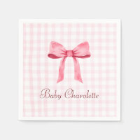 Wasserfarbe Schöne klassische Gingham Pink Bow Gir