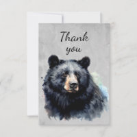 Wasserfarbe Schwarzer Bär Tierschutz Danke