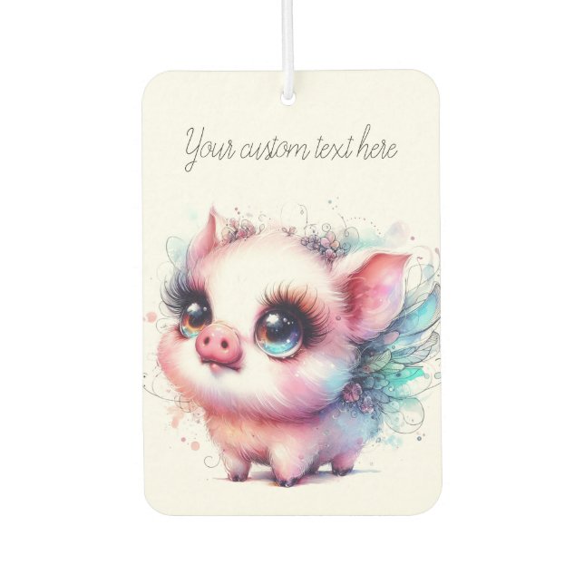 Wasserfarbe Schwein Autolufterfrischer (Vorderseite)