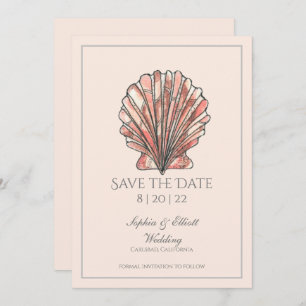 Wasserfarbe Seashell Beach Hochzeit Save The Date
