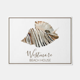 Wasserfarbe Seashell Beach House Fußmatte