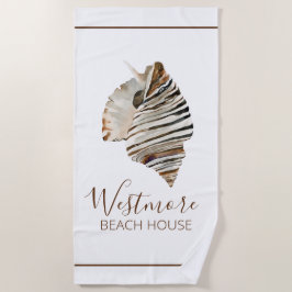 Wasserfarbe Seashell Beach House Strandtuch