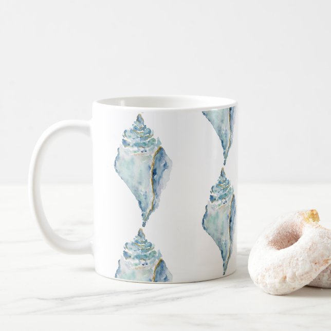 Wasserfarbe Seashell Kaffeetasse (Mit Donut)