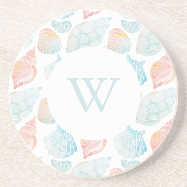 Wasserfarbe Seashell Sandstone Untersetzer (Vorne)