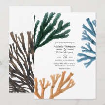 Wasserfarbe Seealgen Strand Hochzeit