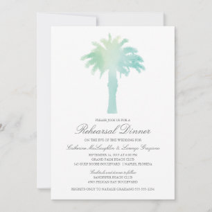 Wasserfarbe Serene Palm Tree  Hochzeiten - Probe Einladung
