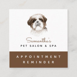 Wasserfarbe Shih Tzu Dog Erinnerung für Haustiere Quadratische Visitenkarte